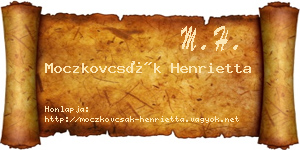 Moczkovcsák Henrietta névjegykártya