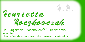 henrietta moczkovcsak business card